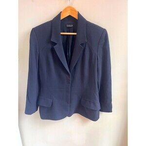 Vintage Douglas Hannant Black Blazer Size 8 Suit Jacket Old Money Preppy Work